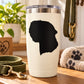 White tumbler with black Sealyham terrier head decal