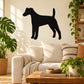Fox Terrier dog decal with simple black silhouette
