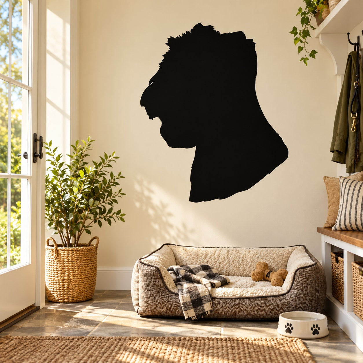 West Highland white terrier head silhouette vinyl decal, black