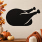 Thanksgiving roast bird wall decal, black silhouette with legs and wing
