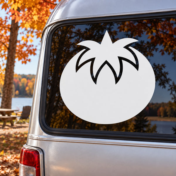 Thanksgiving squash decal sticker: white squash with stem on car window