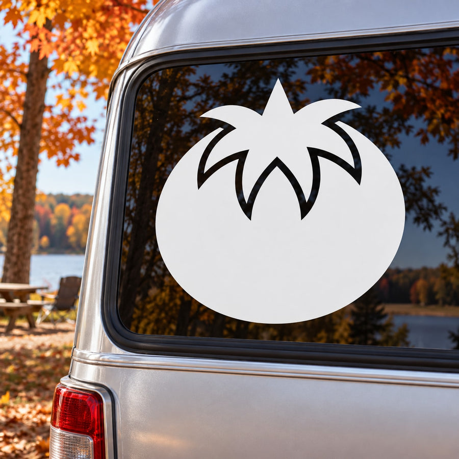 Thanksgiving squash decal sticker: white squash with stem on car window