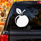 Thanksgiving apple vinyl decal sticker for car rear window, white apple with leaf