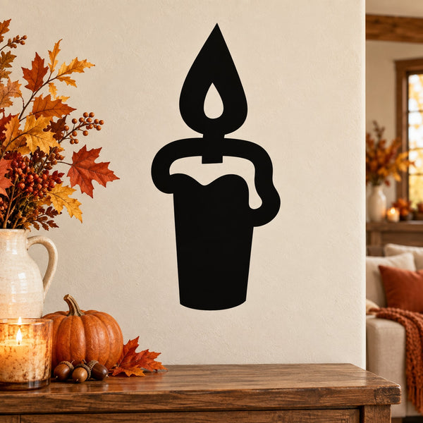 Black melting candle silhouette decal