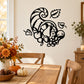 Black cornucopia fall decal with leaves and acorns decor for walls