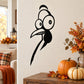Alert turkey head peeking wall decal with bold black outline and white eyes