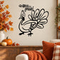 Thanksgiving turkey wall decal with “Gobble Gobble!” text and cartoon turkey