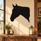 Black horse head silhouette wall decal