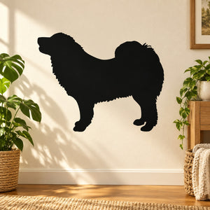Black Tibetan mastiff silhouette decal with simple standing dog outline