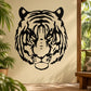 Tiger head decal with black outline and striped face graphic