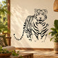 Tiger decal featuring a black illustrated standing tiger with a raised paw.