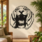 Snarling tiger face decal in black-and-white with bold outline details
