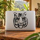 Tiger head decal, black stencil-style design