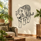 Black line art tiger wall decal, standing full-body
