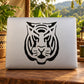 Valor tiger head decal, black tiger face silhouette sticker