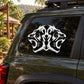 White double tiger head vinyl decal for car rear window