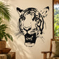 Grand Tiger head decal with bold black line-art face on light background
