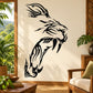 Roaring tiger head decal, black outline on light background