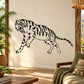Charging tiger wall decal, black vinyl silhouette