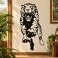 Tiger face wall decal with bold black and white graphic illustration
