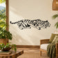 Crouching tiger wall decal, black outline and stripes