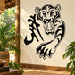 Black tiger decal with roaring face and clawed paw graphic
