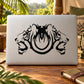 Double-headed tiger snarling decal, black face graphic