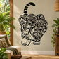 Black geometric stripe tiger wall decal with bold outline