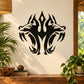 Black twin tiger head wall decal