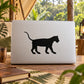 Black tiger looking silhouette decal on white surface