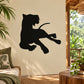 Reclining tiger wall decal silhouette, black