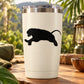 Black tiger lunging silhouette decal for tumblers