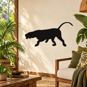 Black sneaking tiger wall decal silhouette