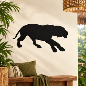 Black tiger sneaking silhouette wall decal