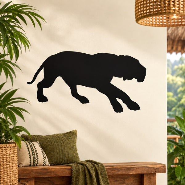 Black tiger sneaking silhouette wall decal
