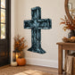 Cross headstone sticker featuring a dark stone-style cross design for wall decoration