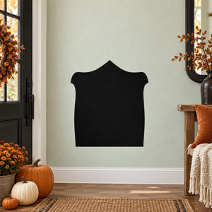 Black tombstone-shaped wall decal with arched top silhouette