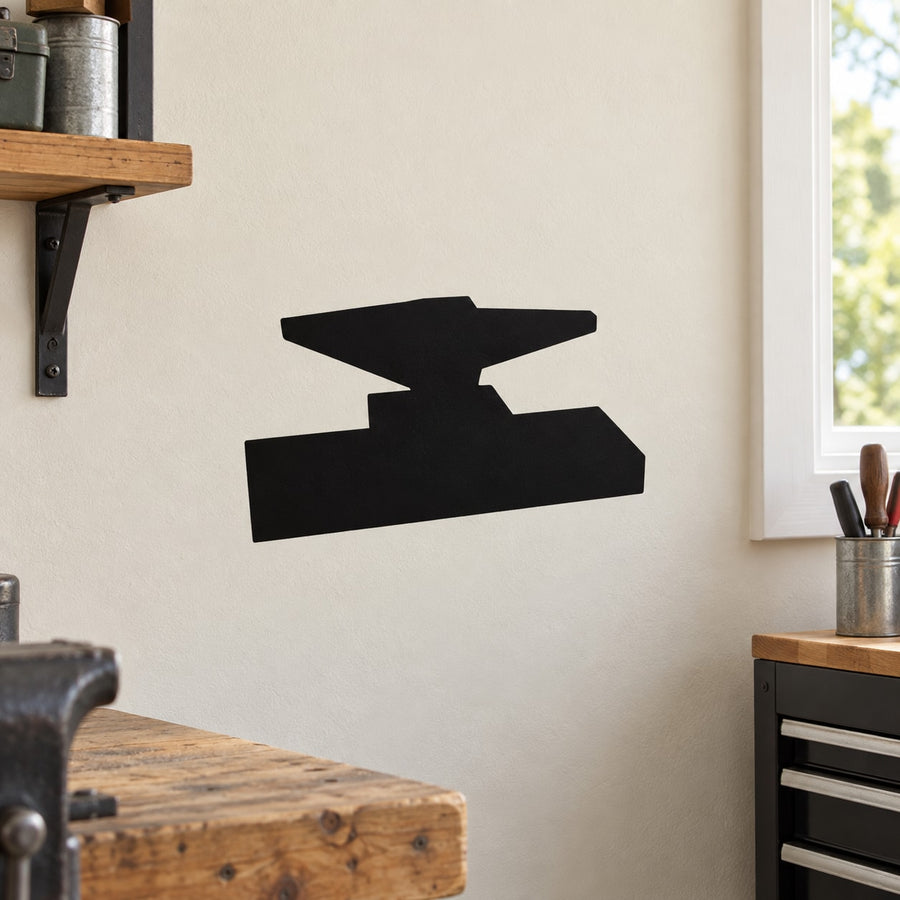 Black tilted-left silhouette wall decal, bold geometric shape