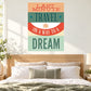 Travel quote sticker with layered lettering: “Last Minute Travel” and “a way to a dream”