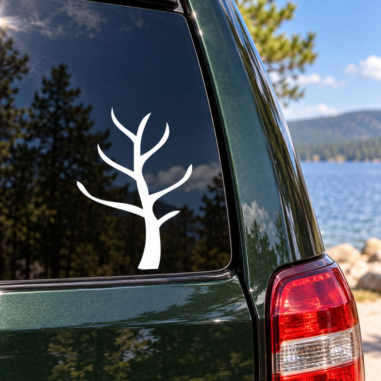 Sapped Tree Decal — illustrative vinyl decal application mockup. Surrounding objects are not included.