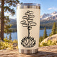 Aloe plant vinyl decal with bold black line art on a cream background