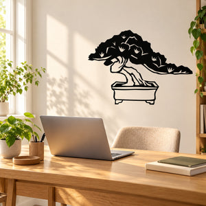 Banzai Tree Wall Decal - Vinyl Decal - Car Decal - MC08 — illustrative vinyl decal application mockup. Surrounding objects are not included.