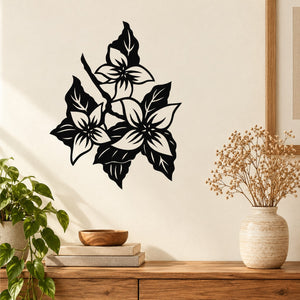 Black flower tree wall decal vinyl with branch and blossom silhouette