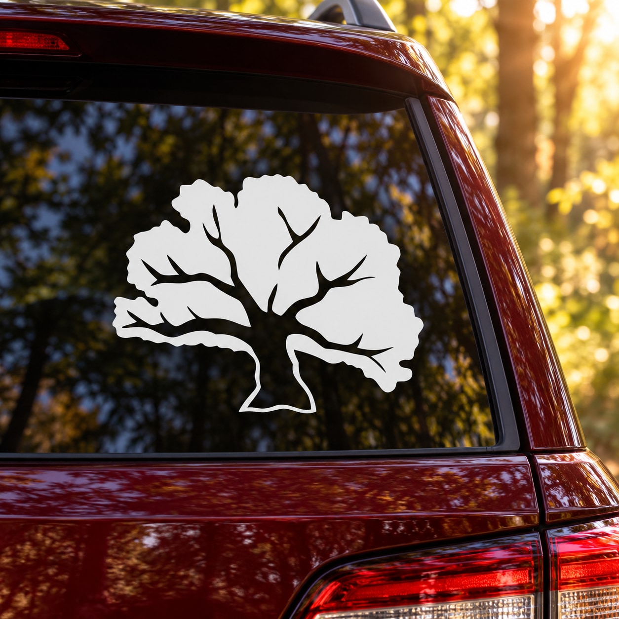 Tree Wall Decal - Vinyl Decal - Car Decal - MC25 — illustrative vinyl decal application mockup. Surrounding objects are not included.