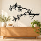 Black cherry blossom tree wall decal with branching floral blossoms