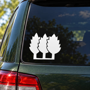 White tree vinyl decal set of three leaf trees for car window