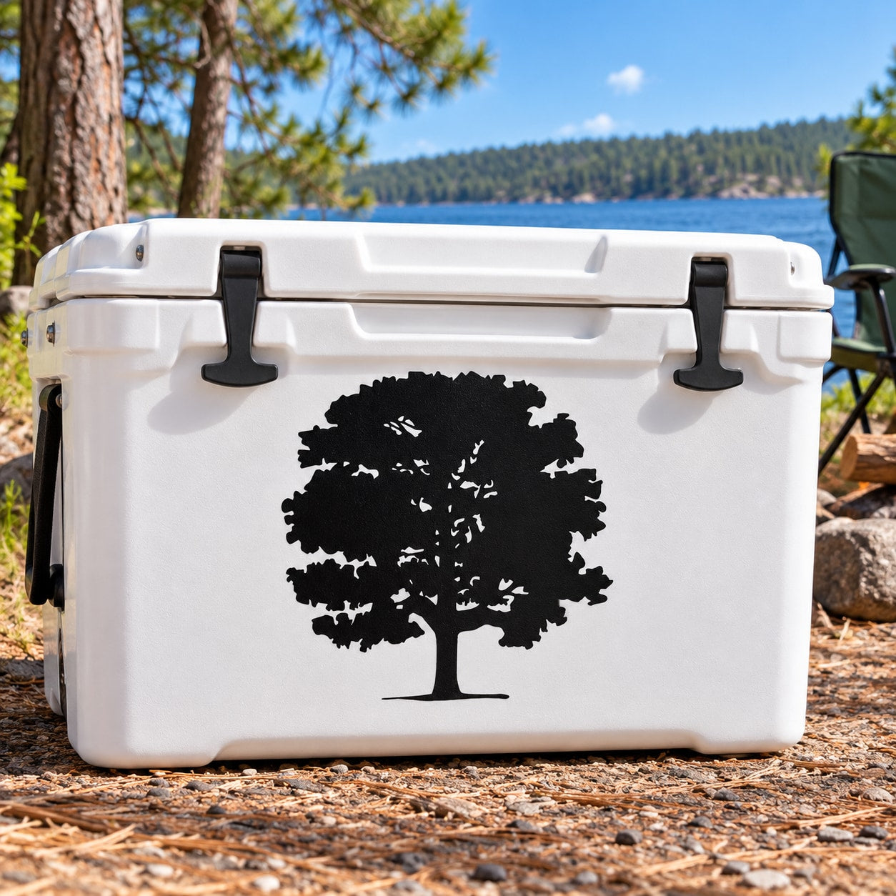 Black tree silhouette vinyl decal sticker