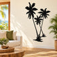 Black palm tree wall decal with three palm silhouettes