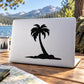 Black palm tree silhouette vinyl decal for wall or car