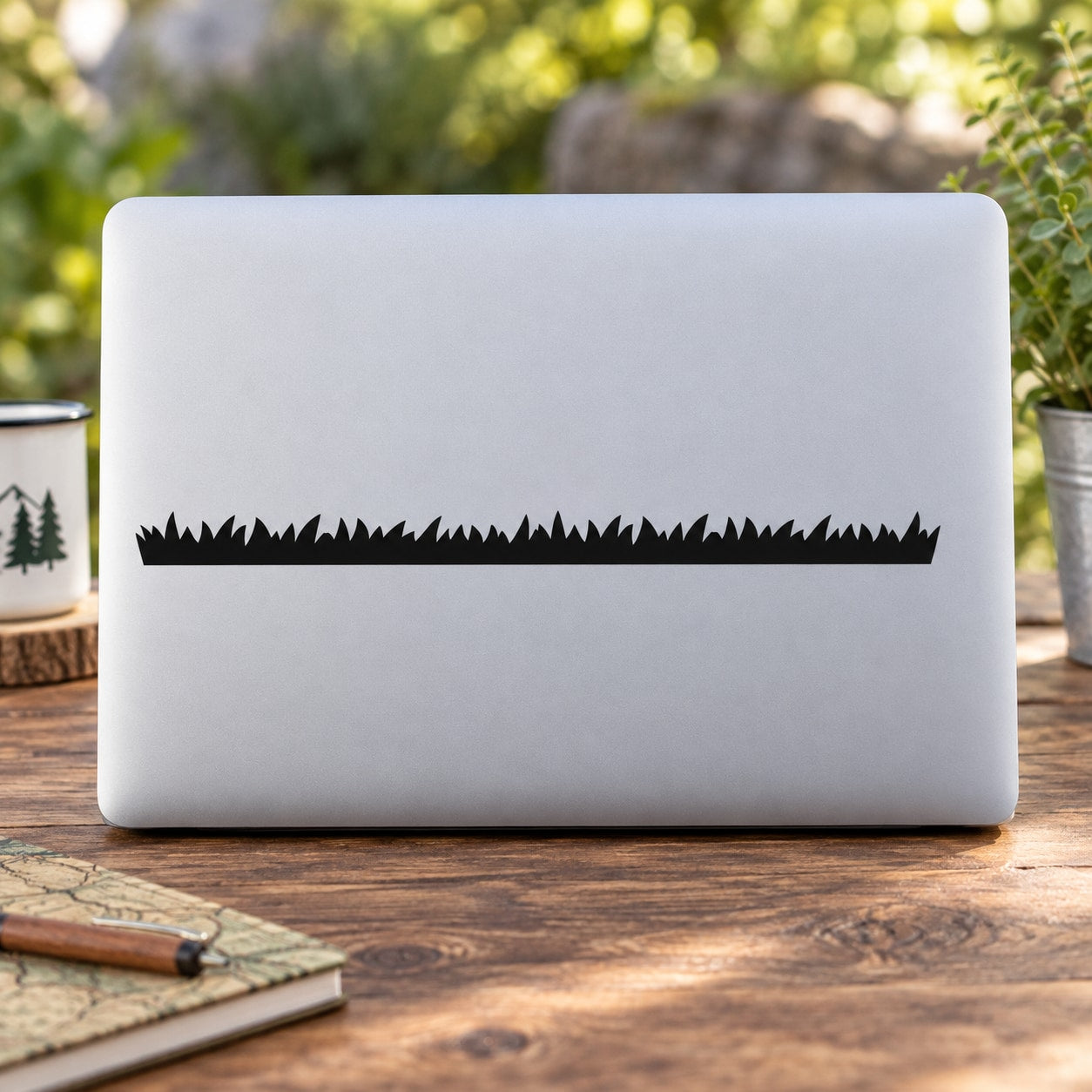 Grass wall decal vinyl sheet with black grass silhouette strip